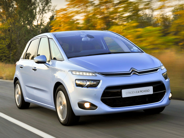 Обои картинки фото автомобили, citroen, 2014г, голубой, za-spec, picasso, citroеn, c4