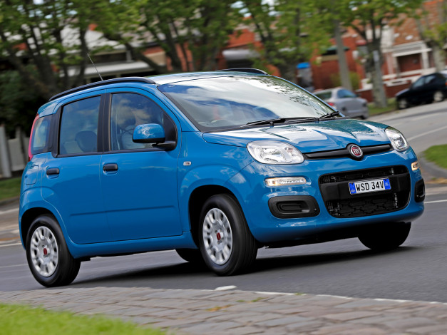 Обои картинки фото автомобили, fiat, синий, 2013г, 319, au-spec, panda