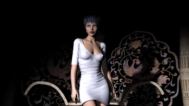 Обои картинки фото 3д графика, люди , people, фон, девушка, взгляд