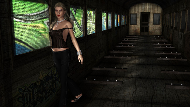 Обои картинки фото 3д графика, люди , people, взгляд, девушка