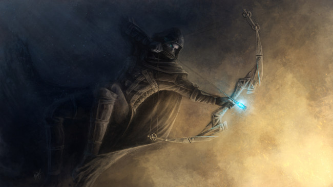 Обои картинки фото фэнтези, люди, воин, стрелы, лук, лучник