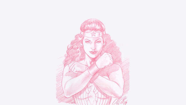 Обои картинки фото рисованные, люди, девушка, взгляд, супермен