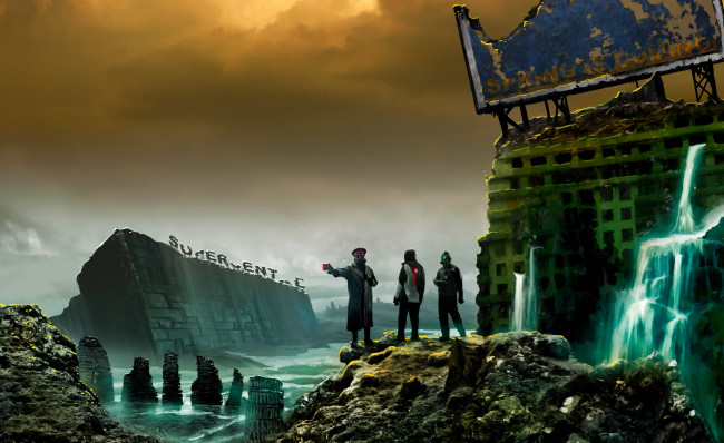 Обои картинки фото фэнтези, люди, романтика, апокалипсиса, арт, руины