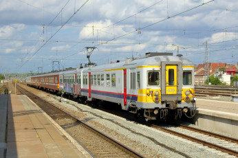 Картинка техника электровозы состав локомотив рельсы дорога железная