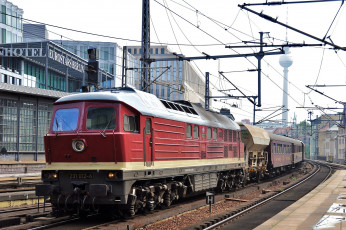 Картинка техника поезда рельсы дорога состав локомотив железная