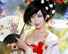 Картинка hero+warz разное cosplay+ косплей hero warz девушка веер