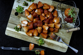 Картинка еда клубника +земляника ягоды