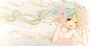 Картинка аниме vocaloid девочка