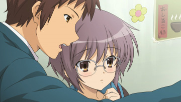 Картинка аниме the+melancholy+of+haruhi+suzumiya девочка парень