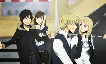 Картинка аниме durarara девушки изая шизуо