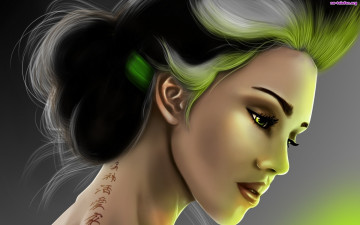 Картинка рисованное люди фон взгляд девушка