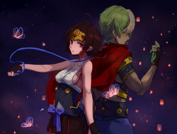 Обои картинки фото аниме, koutetsujou no kabaneri, девушка, парень