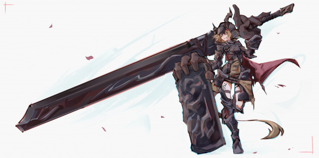 Обои картинки фото аниме, оружие,  техника,  технологии, девушка, меч