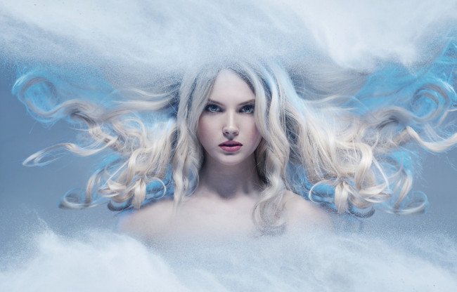 Обои картинки фото девушки, -unsort , креатив, блондинка, волосы, портрет