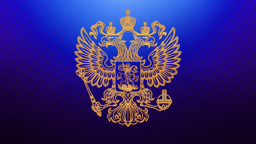 Картинка разное флаги +гербы корона крылья орел обои змей когти золото фон синий конь