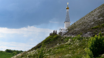 Картинка разное религия ковыль часовня поле оградка