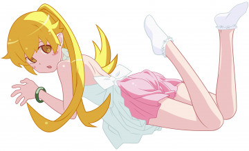 Картинка аниме bakemonogatari фон взгляд девушка