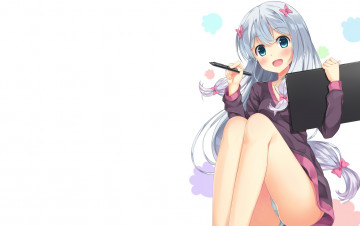 Картинка аниме eromanga-sensei взгляд девушка фон