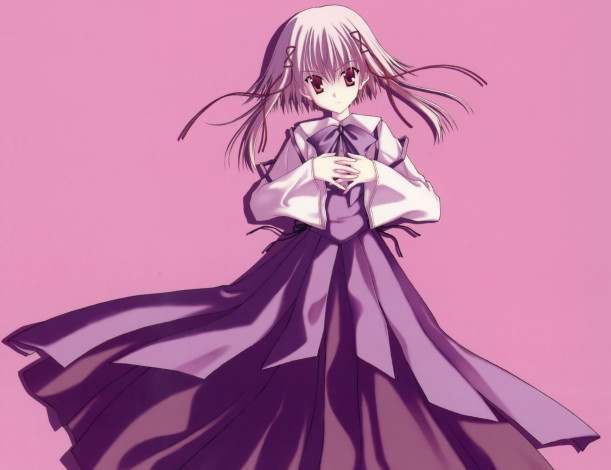 Обои картинки фото sola, аниме, фон, девушка, взгляд