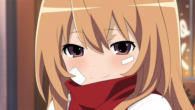 Обои картинки фото аниме, toradora, фон, взгляд, девушка