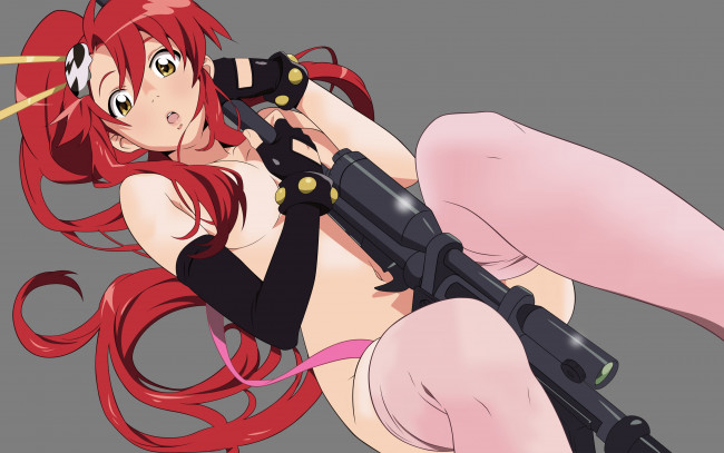 Обои картинки фото tengen toppa gurren lagann, аниме, tengen toppa gurren-lagann, взгляд, девушка, фон