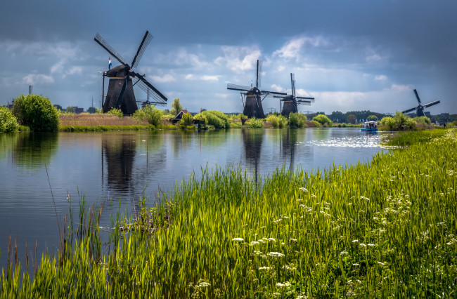 Обои картинки фото разное, мельницы, простор