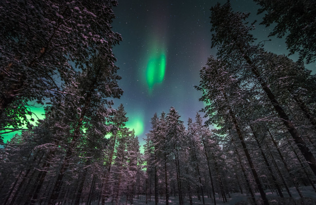 Обои картинки фото природа, северное сияние, простор