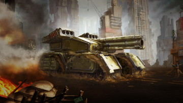 Картинка видео+игры battalion+wars город фон танк