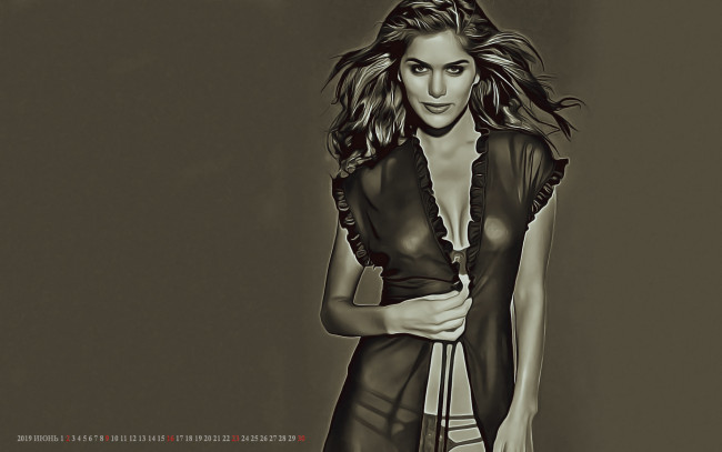 Обои картинки фото календари, компьютерный дизайн, calendar, модель, взгляд, девушка