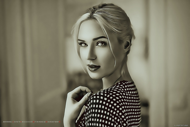 Обои картинки фото календари, компьютерный дизайн, calendar, взгляд, лицо, девушка