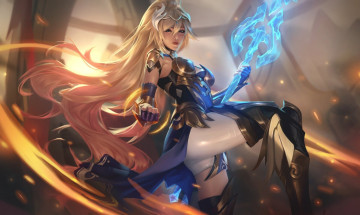 Картинка фэнтези маги +волшебники девушка посох