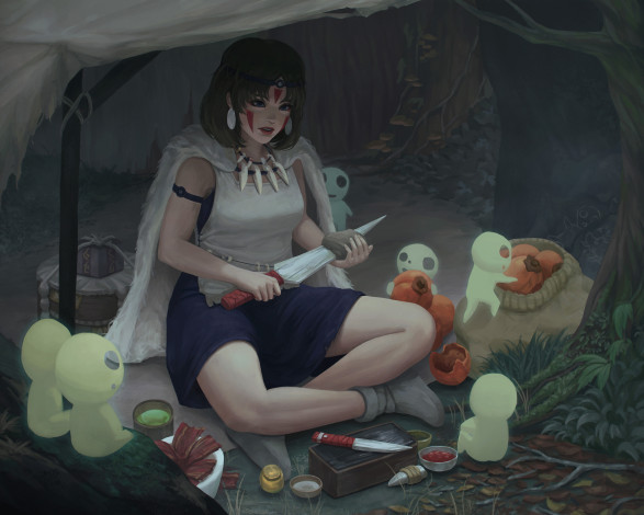 Обои картинки фото аниме, mononoke hime, принцесса, мононоке