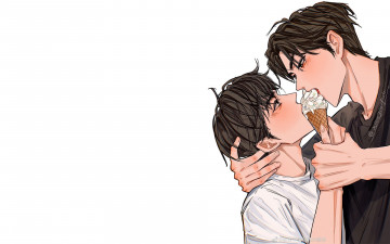 Картинка рисованное люди парни мороженое