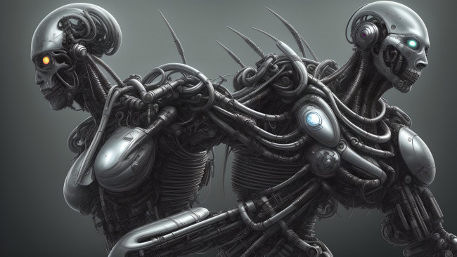Обои картинки фото стиль h,  r,  giger, фэнтези, роботы,  киборги,  механизмы, нейросети, графика, нейроарт, ai, art, нейронные, сети, рисунки, нейро, искусство