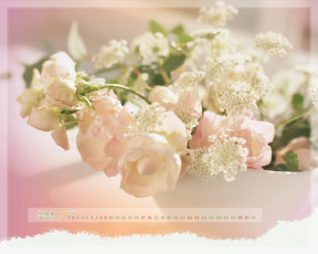 обоя календари, цветы