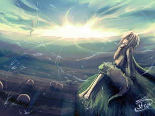 Картинка рассвет аниме animals