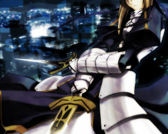 Обои картинки фото мечи, аниме, fate, stay, night