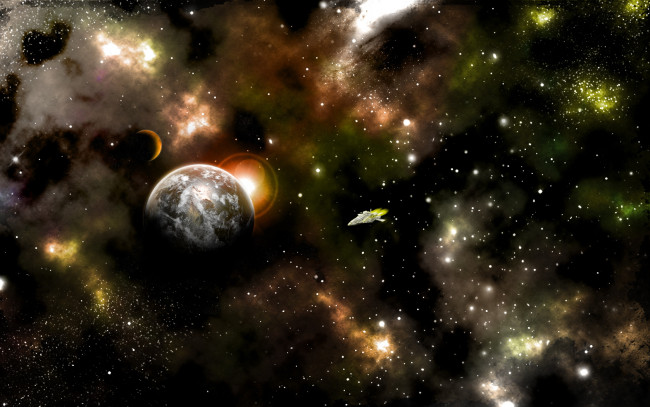 Обои картинки фото космос, арт, звёзды, планеты