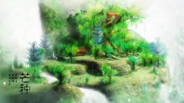 Картинка рисованные природа живопись Японская
