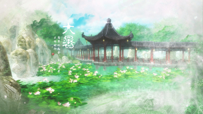 Обои картинки фото рисованные, природа, Японская, живопись