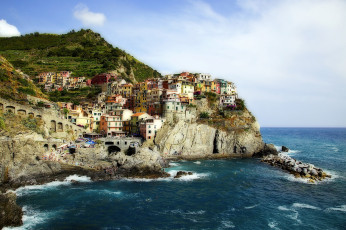 Картинка manarola cinque terre italy города амальфийское лигурийское побережье италия пейзаж манарола море скалы Чинкве-терре