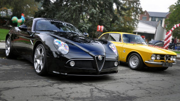 Картинка alfa romeo 8c competizione автомобили выставки уличные фото fiat group италия