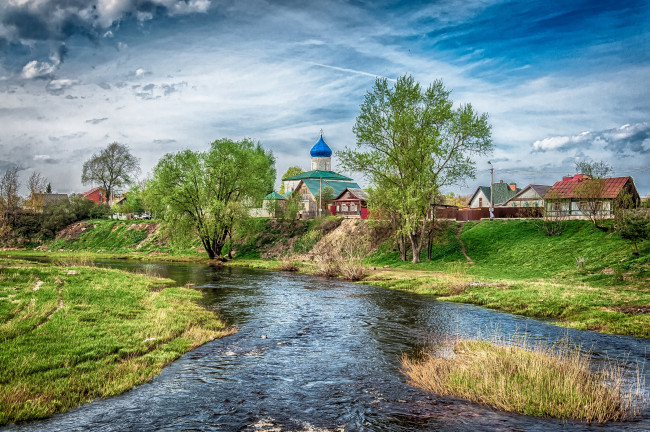 Обои картинки фото города, пейзажи, псков, hdr