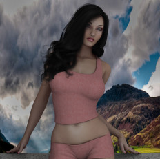 Картинка 3д+графика люди+ people девушка взгляд