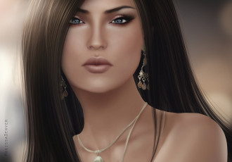 Картинка 3д+графика портрет+ portraits волосы