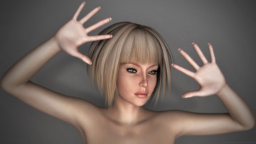 Картинка 3д+графика портрет+ portraits девушка взгляд поза