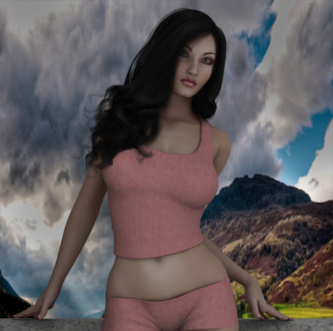 Обои картинки фото 3д графика, люди , people, девушка, взгляд