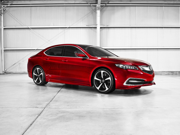 Обои картинки фото 2015 honda tlx, автомобили, honda, металлик, красный