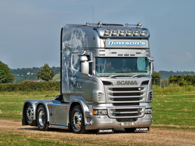 Обои картинки фото scania r500 dawsons, автомобили, scania, транспортное, средство, автомобиль