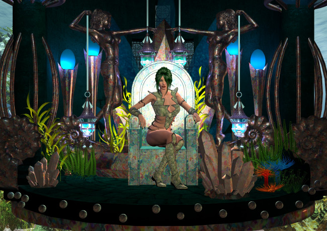 Обои картинки фото 3д графика, фантазия , fantasy, взгляд, девушка